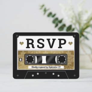 Invitation Annonce de réponse de mariage sur cassette rétro