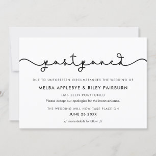 Invitation Annonce de report de date simple et mignonne