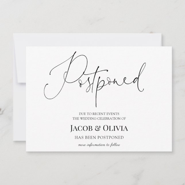 Invitation Annonce de report de mariage (Devant)