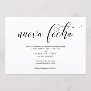 Invitation Annonce de report de mariage espagnol