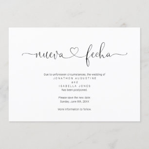 Invitation Annonce de report de mariage espagnol