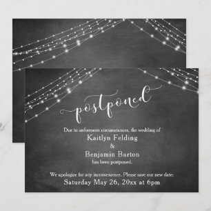 Invitation Annonce de report de mariage sur tableau noir et l