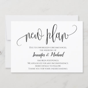Invitation Annonce de report de plan chic moderne