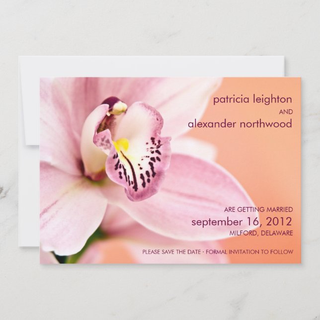 Invitation Annonce de réservation de date pour Orchidée (Devant)