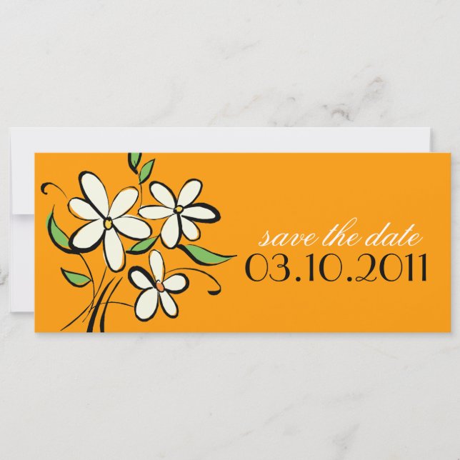 Invitation Annonce de sauvegarde de date avec des pâquerettes (Devant)