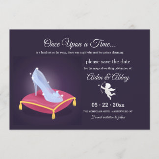 Invitation Annonce de sauvegarde de date de la Pantoufle de V