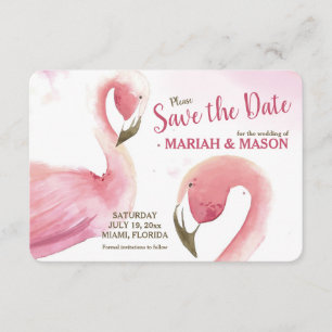 Invitation Annonce de sauvegarde de date Flamants roses