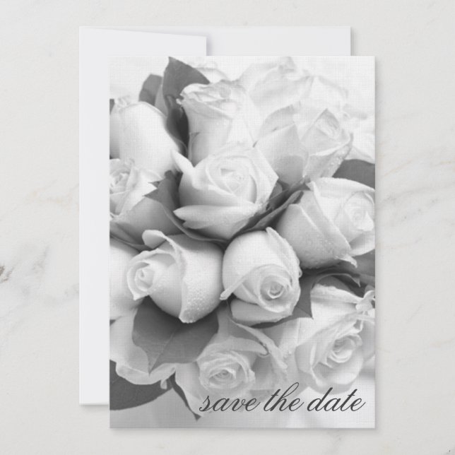 Invitation Annonce de sauvegarde de date Fleurs Blanches Rose (Devant)