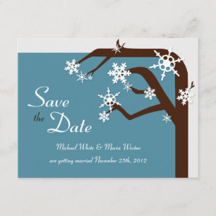 Invitation Annonce de sauvegarde de flocon de neige d'arbre d