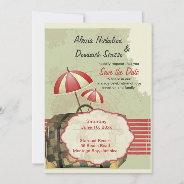 Invitation Annonce de sauvegarde de la date de Bon Voyage (Devant)