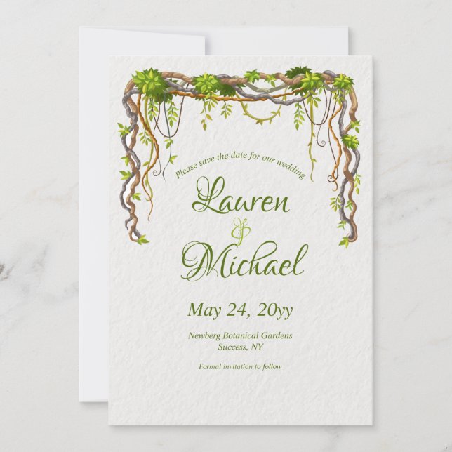 Invitation Annonce de sauvegarde de la date de Liana Branches (Devant)