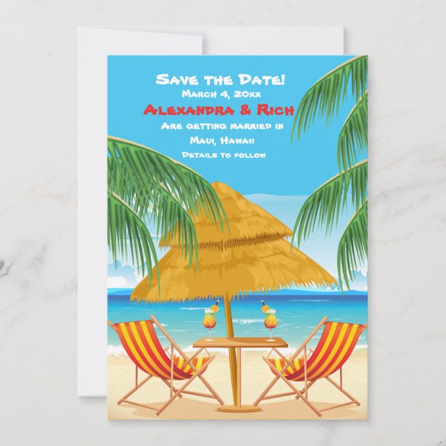 Invitation Annonce de sauvegarde de la date Paradis Trouvé (Devant)