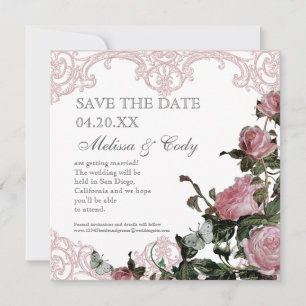 Invitation Annonce de sauvegarde de la date - Trellis Rose Vi