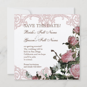 Invitation Annonce de sauvegarde de la date - Trellis Rose Vi