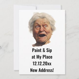 Invitation annonce de séances de peinture et de vin