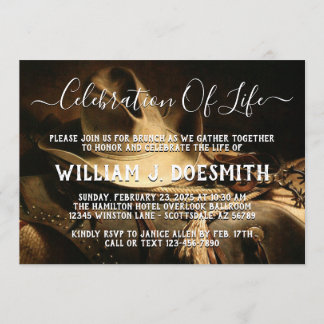 Invitation Annonce de service commémoratif pour cow-boy