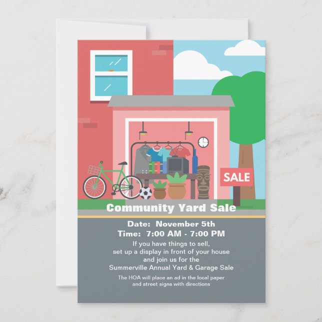 Invitation Annonce de vente de garage (Devant)