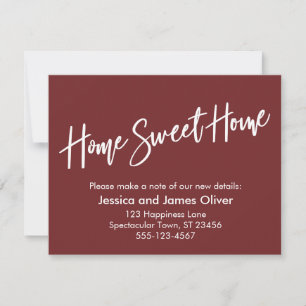 Invitation Annonce d'écriture manuscrite bordeaux Home Sweet
