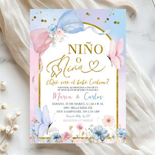Invitation Annonce du sexe de l'enfant Nino o Nina Coquette E