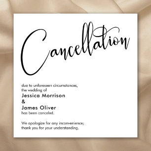 Invitation Annonce Élégante et Simple d'Annulation de Mariage