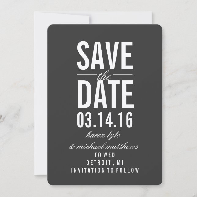 Invitation Annonce Enregistrez la Date | ENREGISTREZ la DATE (Devant)