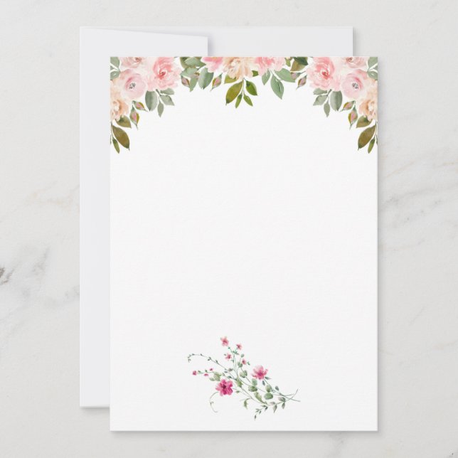 Invitation Annonce Florale Rose (Devant)