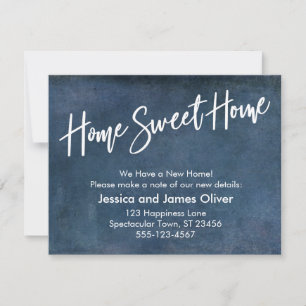 Invitation Annonce Grunge Navy Home Sweet Home