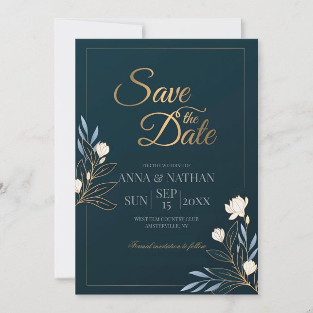 Invitation Annonce officielle de sauvegarde de la date (Devant)