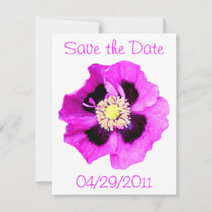 Invitation Annonce "Save the Date" Pavot d'Orient blanc