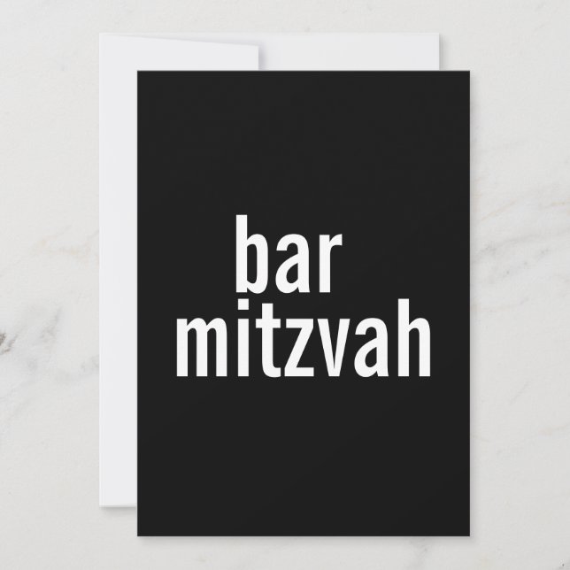 Invitation Annonces à la barre ou au Bat mitzvah {Black} (Devant)