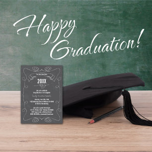 Invitation Annonces de 20XX Chalkboard Graduation