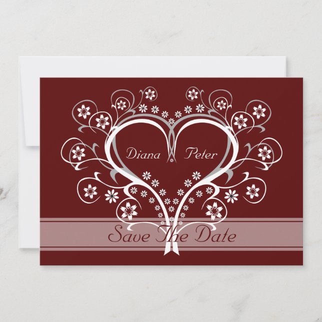 Invitation Annonces de Date de Mariage Écoutez Mon Cœur (Devant)