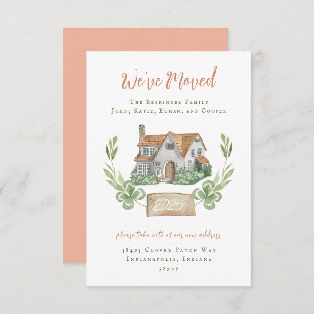 Invitation Annonces de déménagement de nouveau domicile (Devant / Derrière)