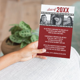 Invitation Annonces de diplôme de photographie [Rouge]