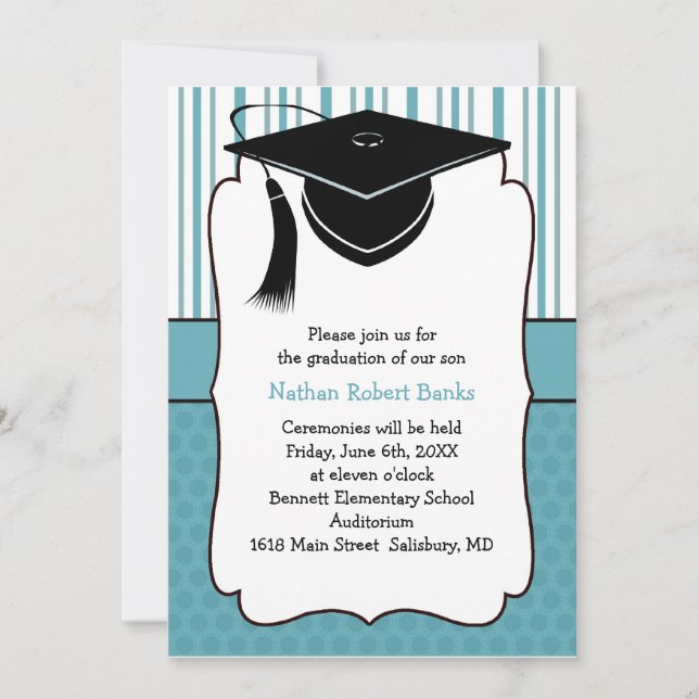 Invitation Annonces de diplôme pour enfants (pour un garçon) (Devant)