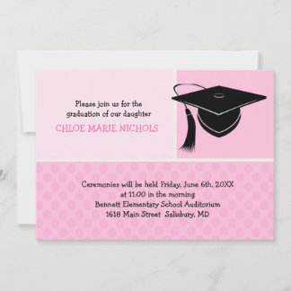 Invitation Annonces de diplôme pour enfants (pour une fille)