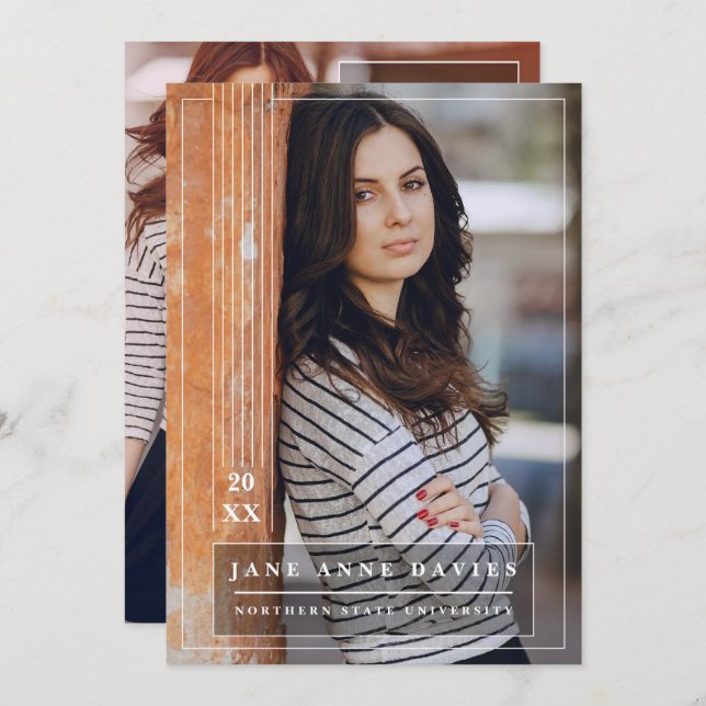 Invitation Annonces de diplômés universitaires (Devant / Derrière)