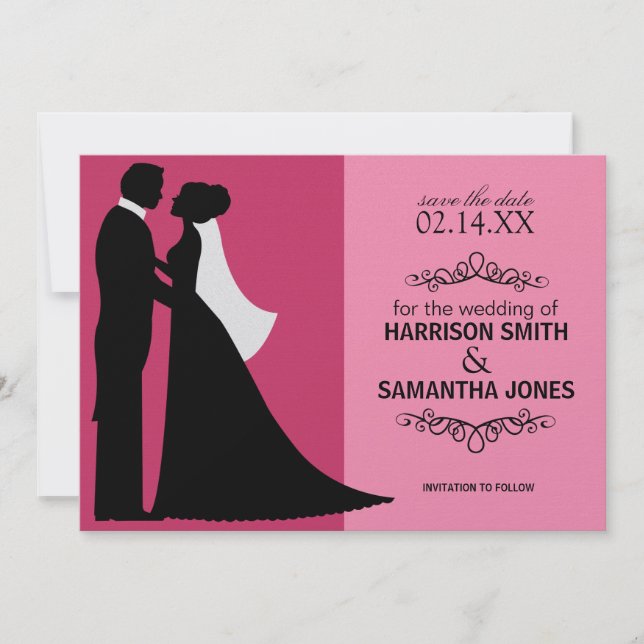 Invitation Annonces de Double Rose pour Sauvegarder la Date (Devant)