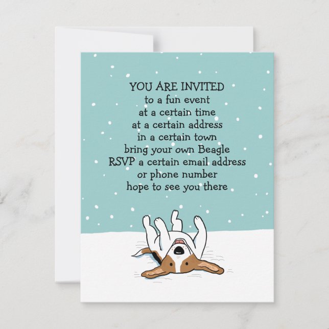Invitation Annonces de fête de beagles pour les vacances d'hi (Devant)