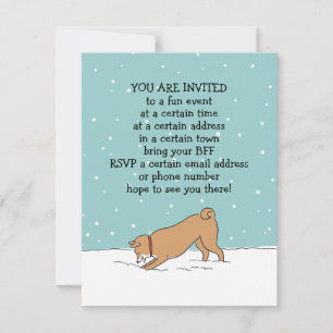 Invitation Annonces de fête de vacances d'hiver Shiba Inu