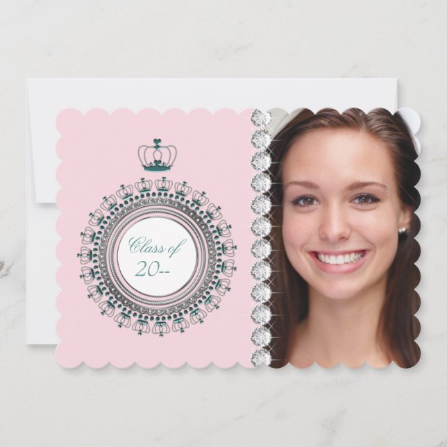 Invitation Annonces de graduation de la princesse rose (Devant)