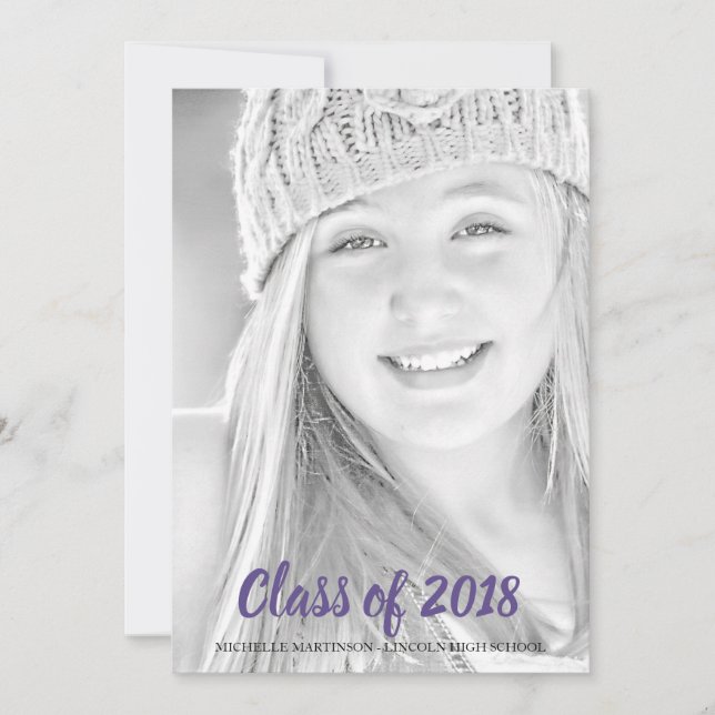 Invitation Annonces De Photos De La Classe De 2018 (Devant)