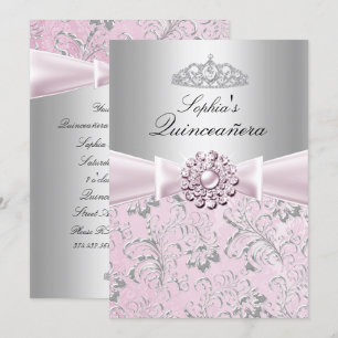 Invitation Annonces de Quinceanera Couronne Tourbillon Floral
