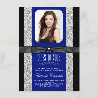 Invitation Annonces de remise des diplômes bleu royal