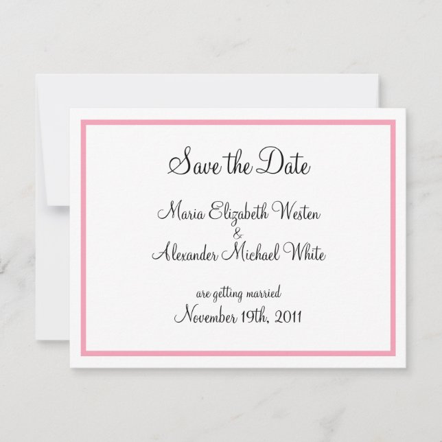 Invitation Annonces d'enregistrement de la date de mariage av (Devant)