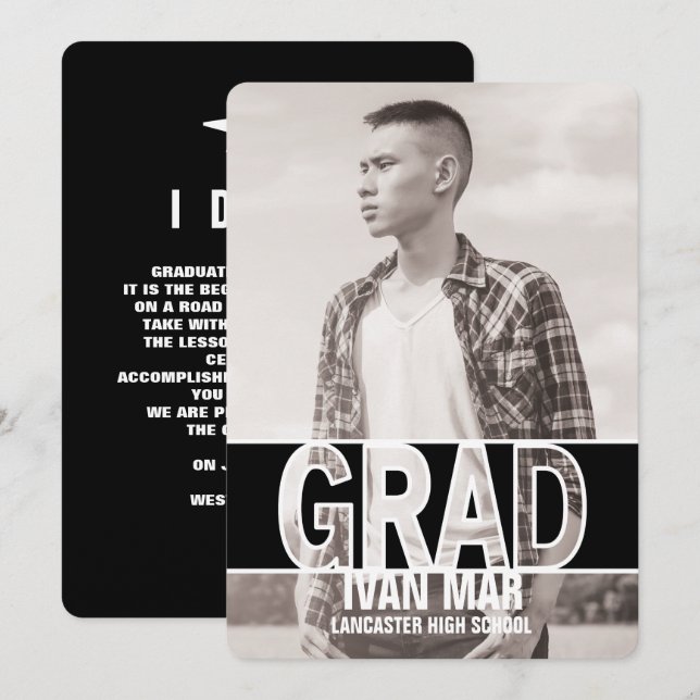 Invitation Annonces modernes et audacieuses d'obtention du (Devant / Derrière)