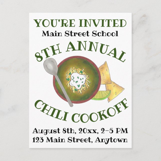 Invitation annuelle Chili Cookoff Cook Off Event (Devant)