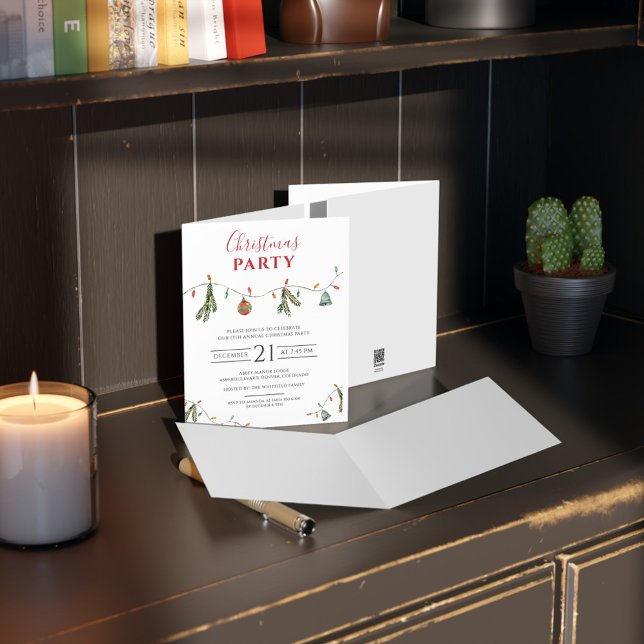 Invitation annuelle du bureau de vacances (Boho Business Logo Christmas Party Employees Invitation)