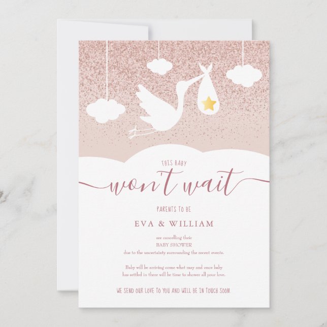 Invitation Annulation de Baby Shower et Sprinkle Faitière Pai (Devant)