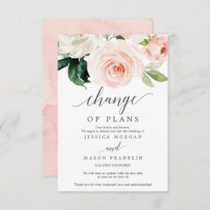 Invitation Annulation du mariage - Reportée - Changement de p